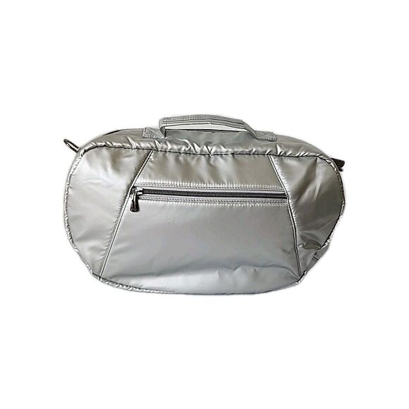 Lug Railcar Crossbody Tote Bag Metallic Silver Adjustable Removeable Strap RFID - Picture 3 of 12